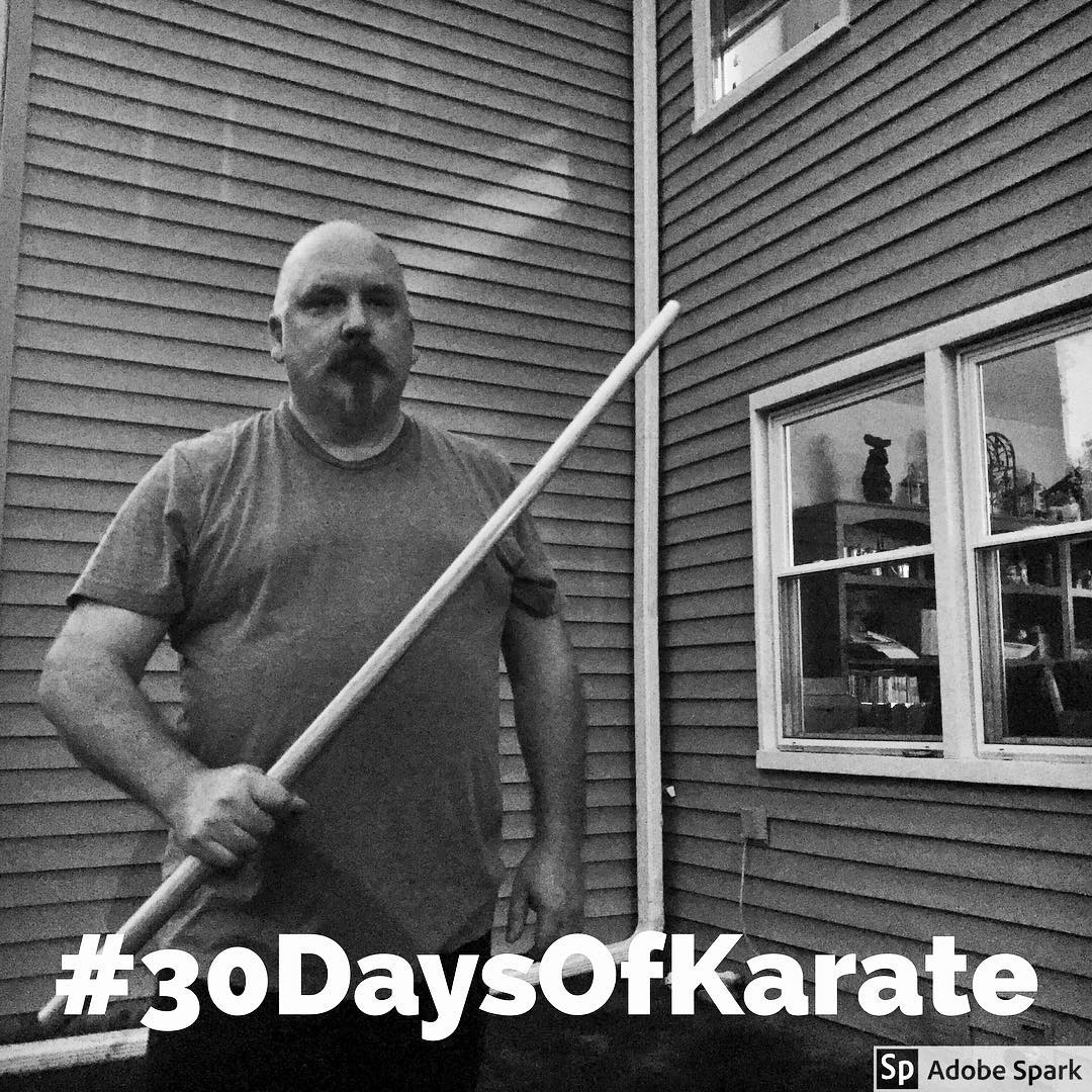 #30daysofkarate day three. Today saw #meditation #kobudo and some #stretching. Feeling my good, starting to get back into the groove. Spent time with my #bokken and my beloved #tonfa. #karate #martialarts #seisa #meditate #mindfulness #training #budo #outdoordojo @erickastengren @mish.mash.do @karateculture @ando_mierzwa @jeremylesniak