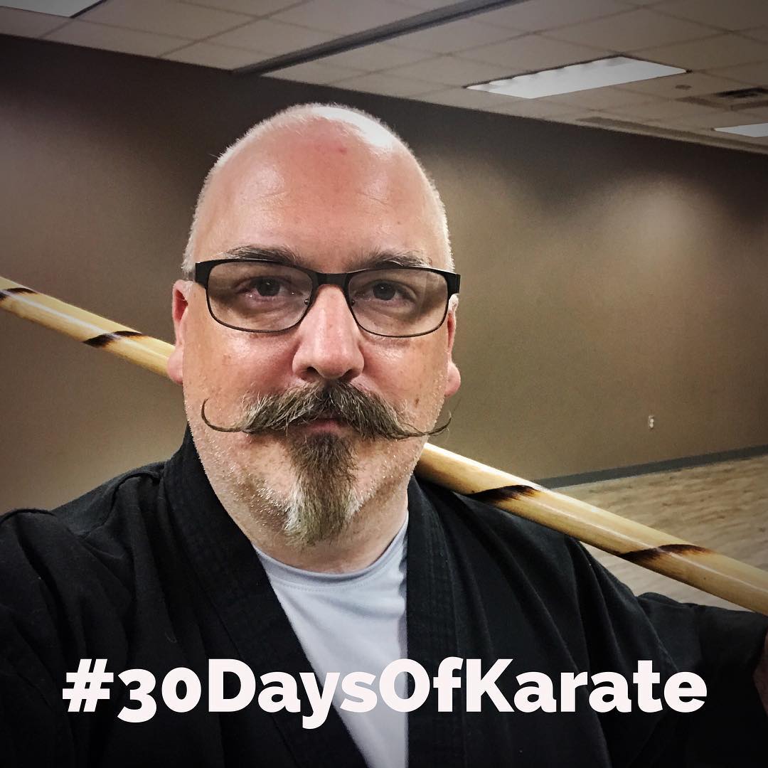 #30daysofkarate – Day 5! Spent 3 hours in the #dojo tonight, prepping kids for their belt tests next week. Then some #playtime with a few senior #karateka, followed by time alone, working with the #bo. #karate #martialarts #meditation #mindfulness #kobudo #bushido #budo #tonfa #goju #shorei @mish.mash.do @ando_mierzwa @karateculture @erickastengren #vaughnathleticcenter