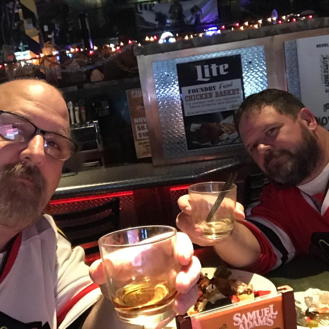 Hey @mish.mash.do – belated #happybirthday  @erickastengren and I are out celebrating your special day. No, really, and it has nothing to do with the #chicago #blackhawks game on the big screen!