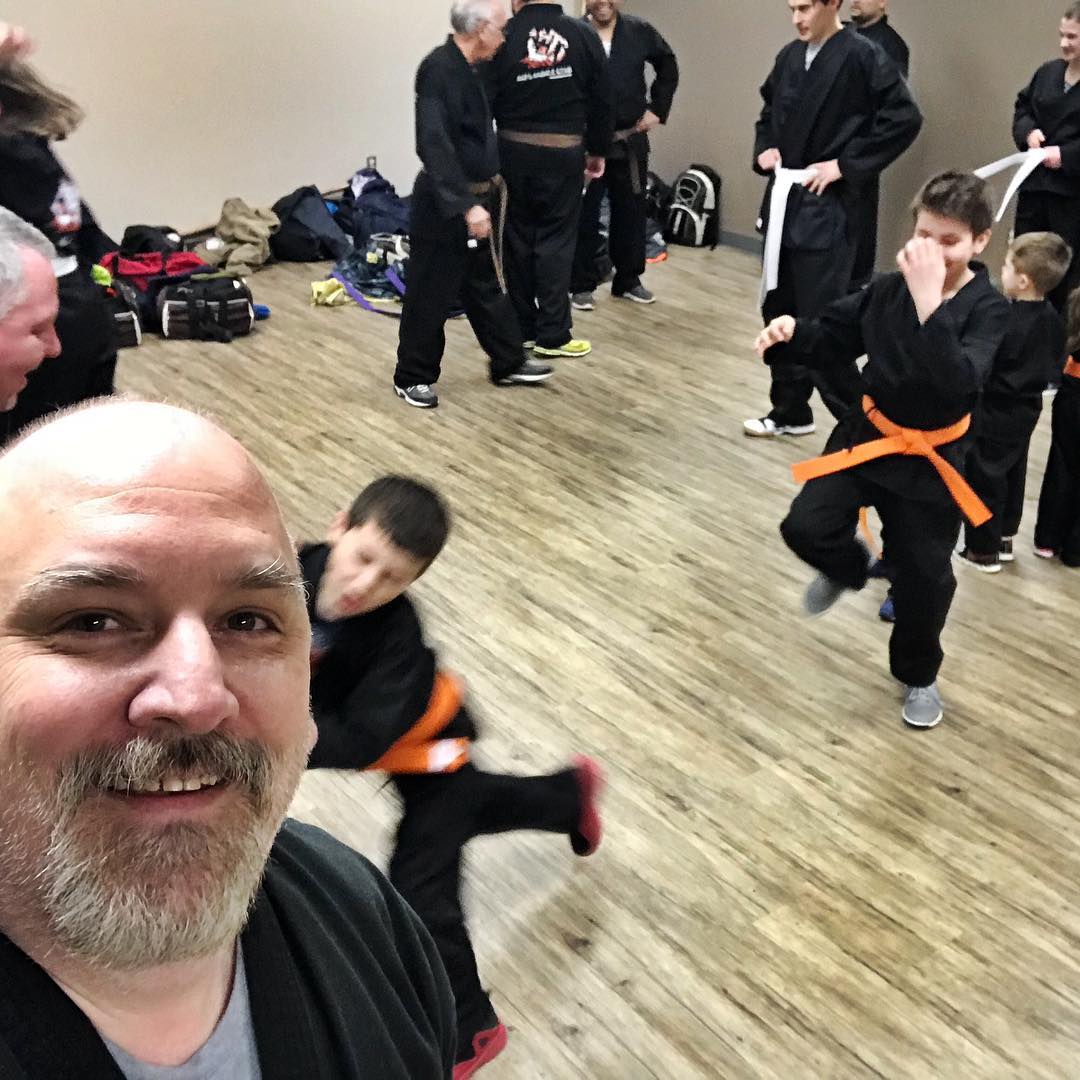 It was a fun time in the ol’ #dojo tonight. Tonight was one of those special nights when everything seemed to click – all the kids (young and old) had really positive #energy and showed up with their A game. These are the #training days I live for. #karate #kobudo #martialarts #meditation #learning #bushido #budo #laughter @erickastengren @mish.mash.do @jay_the_sensational