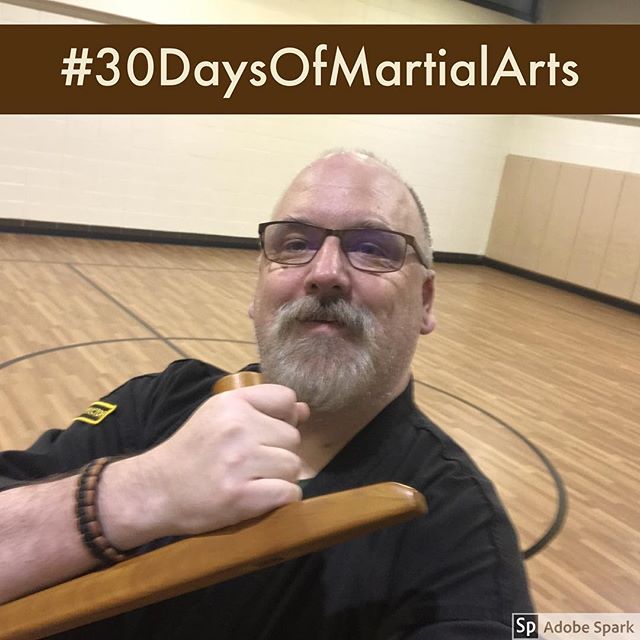 Yeah, I can’t resist being the only person in the #dojo. After the last class, stuck around for another 15 minutes of #kobudo with the #tonfa. Okay, THAT draws Day 4 of #30daysofmartialarts to a close for me. #30daysofkarate #martialarts #karate #budo #bushido #training #journal