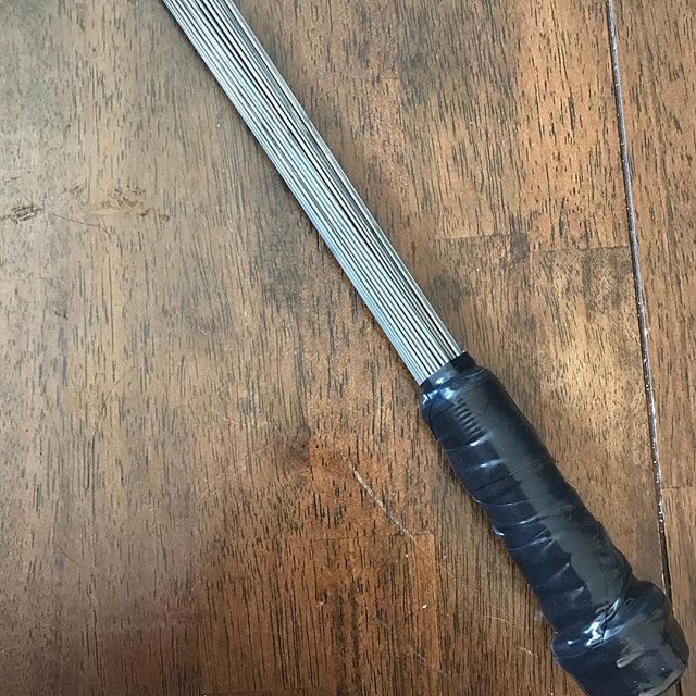 Just finished my #tetsutaba. I need to wait another three hours for the epoxy to fully cure and then I can start using it. So that will be on the agenda for Day 7 of #30daysofmartialarts  later today. I’ll post video of me using it. In the meantime, I’m watching “Martial Arts for Everyone” the digital seminar from @budobrothers. My physical training today is going to be working on the EETGS targeting from the seminar. Not to late to join in the 30 Day Challenge! #30daysofkarate #training #hojoundo #gojushorei #karate