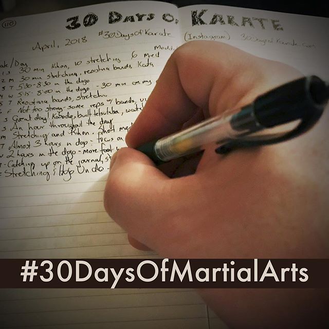 And so ends Day 13 of #30daysofmartialarts. More #hojoundo and stretching. It’s late but going to finish up with #meditation (of course). #30daysofkarate #martialarts #karate @bsma_dojo @mish.mash.do @jeremylesniak @ando_mierzwa @karateculture @erickastengren